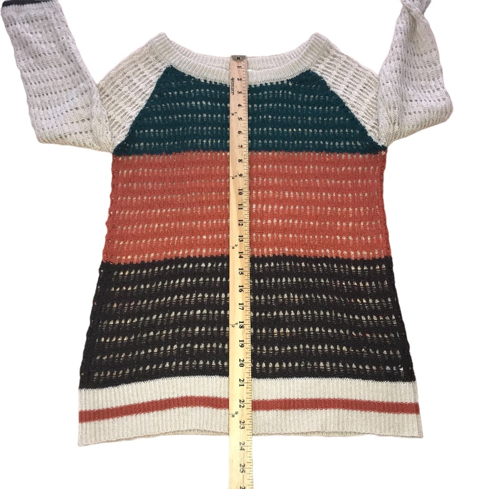 MAK B Color Block Open Knit Sweater - Women’s Small - Picture 4 of 10